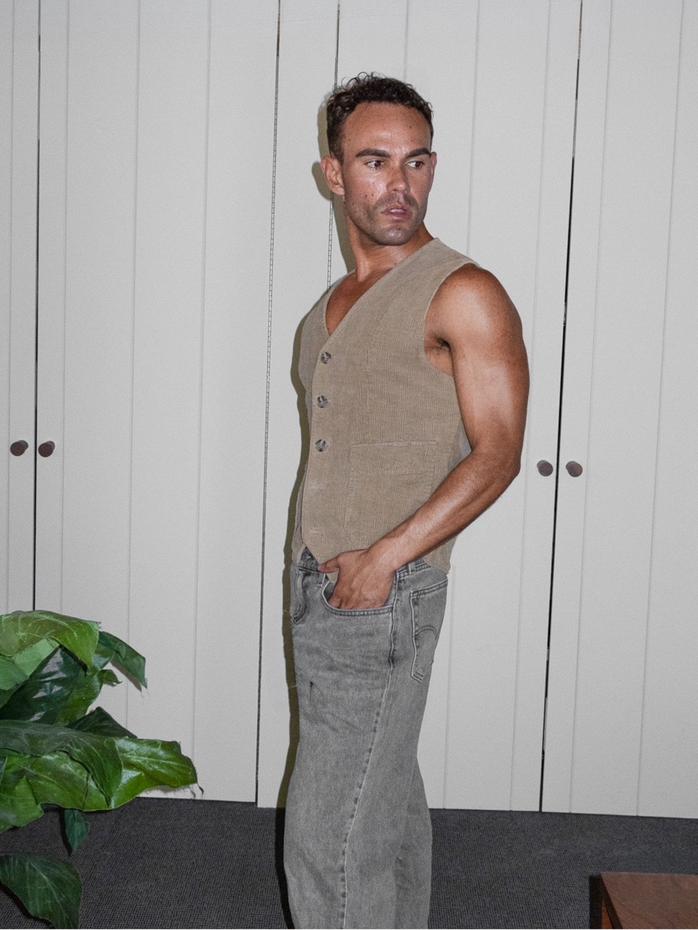 Jones New York Corduroy Vest — Sand / Taupe — Unisex Size 12 ✨